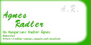 agnes radler business card