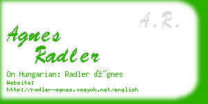 agnes radler business card